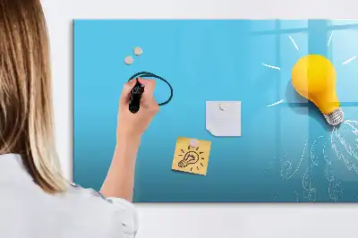 Tablă magnetică cu ștergere uscată cu model desen de bec