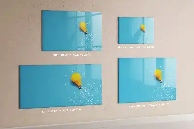 Tablă magnetică cu ștergere uscată cu model desen de bec