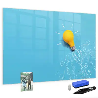 Tablă magnetică cu ștergere uscată cu model desen de bec