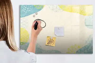 Tablă magnetică cu ștergere uscată cu ramă decorată