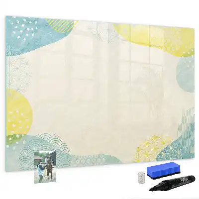 Tablă magnetică cu ștergere uscată cu ramă decorată