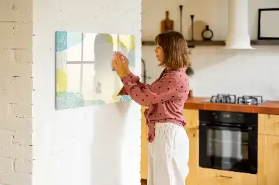 Tablă magnetică cu ștergere uscată cu ramă decorată