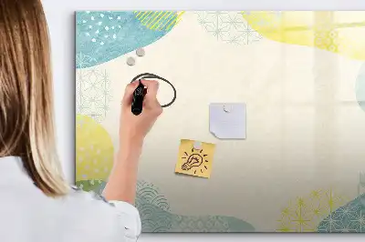 Tablă magnetică cu ștergere uscată cu ramă decorată