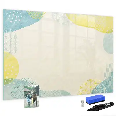Tablă magnetică cu ștergere uscată cu ramă decorată