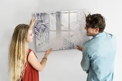 Tablă magnetică cu ștergere uscată cu model frunză de palmier