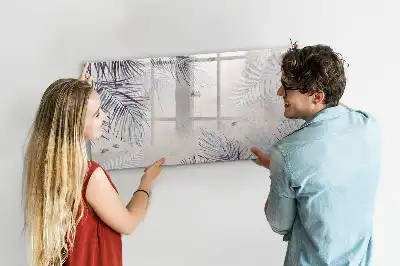 Tablă magnetică cu ștergere uscată cu model frunză de palmier
