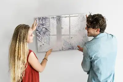 Tablă magnetică cu ștergere uscată cu model frunză de palmier