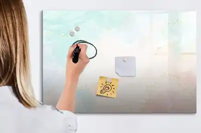 Tablă magnetică cu ștergere uscată cu model marmură în acuarelă