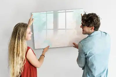 Tablă magnetică cu ștergere uscată cu model marmură în acuarelă