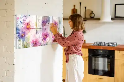 Tablă magnetică cu ștergere uscată cu model de flori pictate