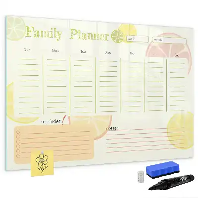 Tablă magnetică cu ștergere uscată planificator de familie