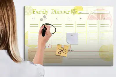 Tablă magnetică cu ștergere uscată planificator de familie
