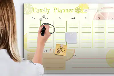 Tablă magnetică cu ștergere uscată planificator de familie