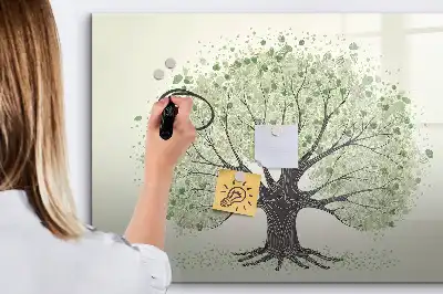 Tablă magnetică cu ștergere uscată cu design de copac mare în natură