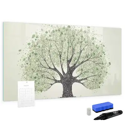 Tablă magnetică cu ștergere uscată cu design de copac mare în natură