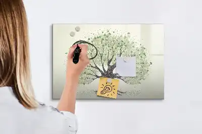 Tablă magnetică cu ștergere uscată cu design de copac mare în natură
