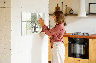 Tablă magnetică cu ștergere uscată cu design de copac mare în natură
