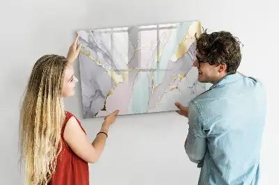 Tablă magnetică cu ștergere uscată model de marmură