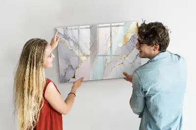 Tablă magnetică cu ștergere uscată model de marmură