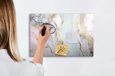Tablă magnetică cu ștergere uscată cu aspect de marmură