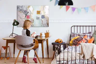 Tablă magnetică cu ștergere uscată cu aspect de marmură