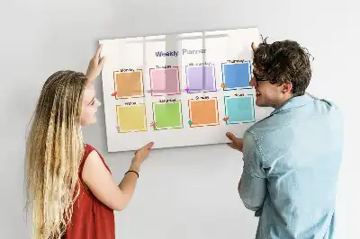 Tablă magnetică cu ștergere uscată planificator săptămânal