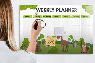 Tablă magnetică cu ștergere uscată pentru planificarea lecțiilor