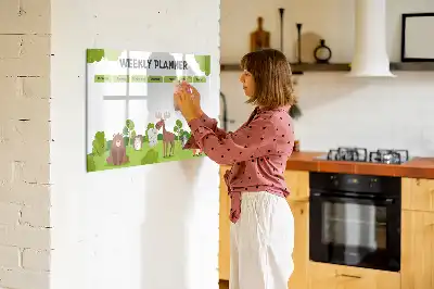 Tablă magnetică cu ștergere uscată pentru planificarea lecțiilor