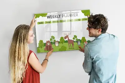 Tablă magnetică cu ștergere uscată pentru planificarea lecțiilor