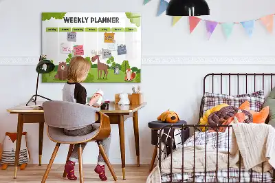 Tablă magnetică cu ștergere uscată pentru planificarea lecțiilor