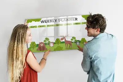 Tablă magnetică cu ștergere uscată pentru planificarea lecțiilor