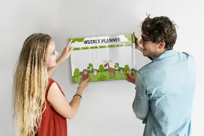 Tablă magnetică cu ștergere uscată pentru planificarea lecțiilor