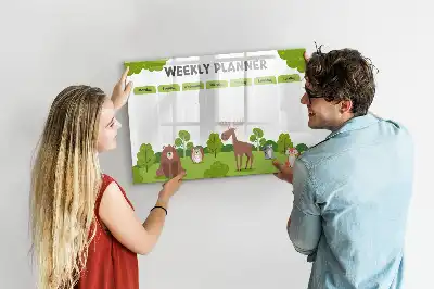 Tablă magnetică cu ștergere uscată pentru planificarea lecțiilor