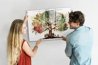 Tablă magnetică cu ștergere uscată sub formă de arbore genealogic