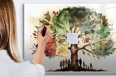 Tablă magnetică cu ștergere uscată sub formă de arbore genealogic