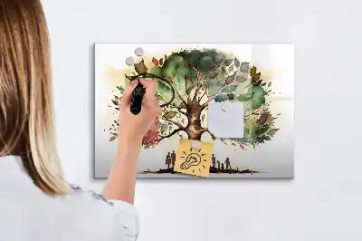 Tablă magnetică cu ștergere uscată sub formă de arbore genealogic