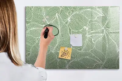 Tablă magnetică cu ștergere uscată model cu frunze