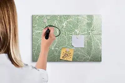 Tablă magnetică cu ștergere uscată model cu frunze