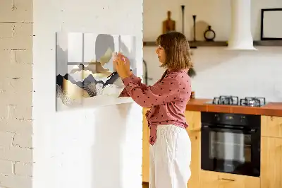 Tablă magnetică cu ștergere uscată cu imprimeu abstracție de munți