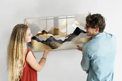Tablă magnetică cu ștergere uscată cu imprimeu abstracție de munți