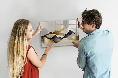 Tablă magnetică cu ștergere uscată cu imprimeu abstracție de munți