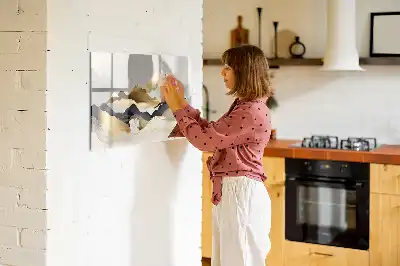 Tablă magnetică cu ștergere uscată cu imprimeu abstracție de munți