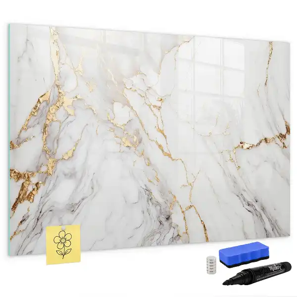 Tablă magnetică cu ștergere uscată cu aspect de marmură decorativă