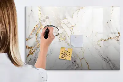 Tablă magnetică cu ștergere uscată cu aspect de marmură decorativă