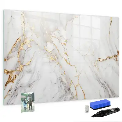 Tablă magnetică cu ștergere uscată cu aspect de marmură decorativă