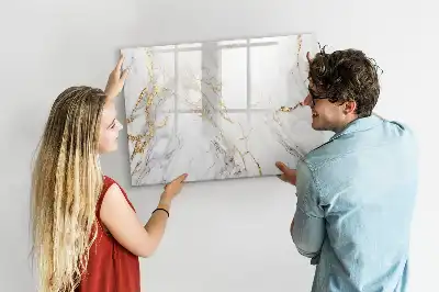 Tablă magnetică cu ștergere uscată cu aspect de marmură decorativă