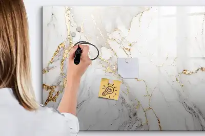 Tablă magnetică cu ștergere uscată cu aspect de marmură decorativă