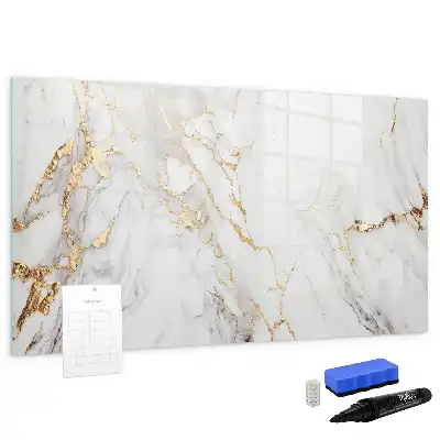 Tablă magnetică cu ștergere uscată cu aspect de marmură decorativă