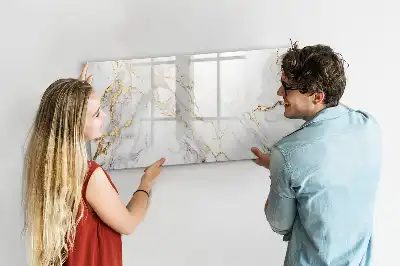 Tablă magnetică cu ștergere uscată cu aspect de marmură decorativă