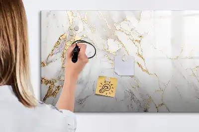 Tablă magnetică cu ștergere uscată cu aspect de marmură decorativă